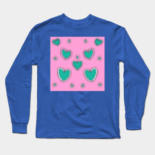 Bright Colorful Heart Pattern Long Sleeve T-Shirt